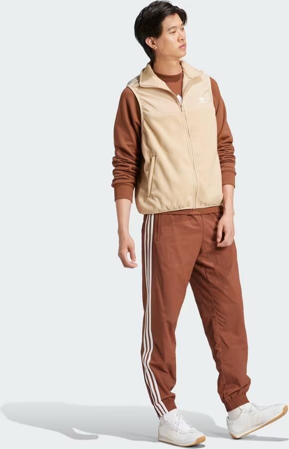 Adidas Adicolor 3-Stripes Microfleece Bodywarmer Beige- Heren Beige - Foto 3