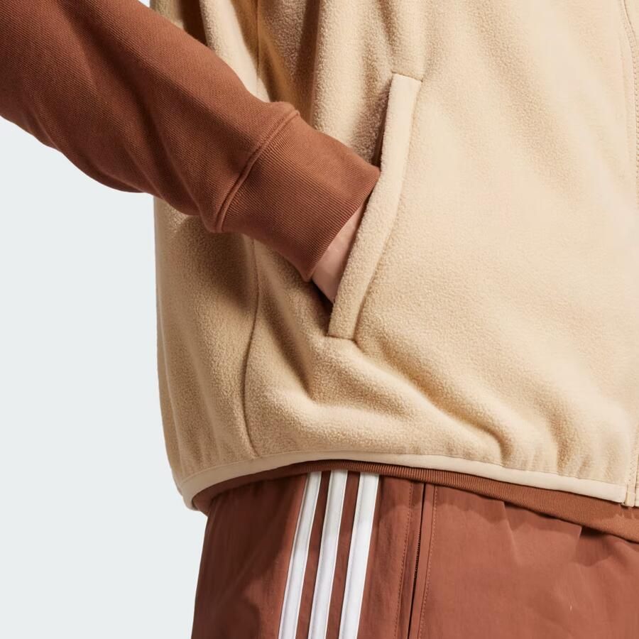 Adidas Adicolor 3-Stripes Microfleece Bodywarmer Beige- Heren Beige