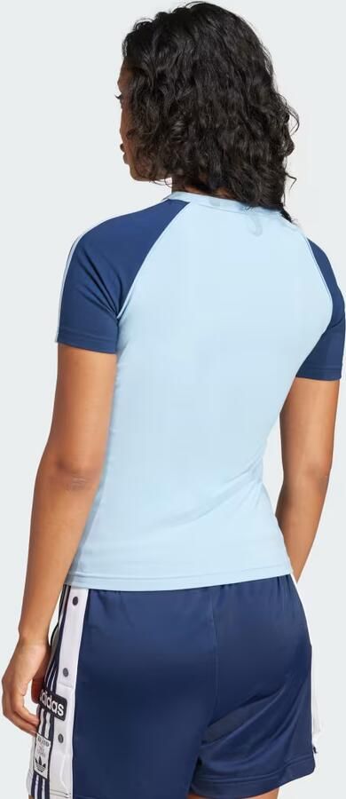 Adidas Originals 3-Stripes Raglan T-Shirt Blauw- Dames Blauw - Foto 5