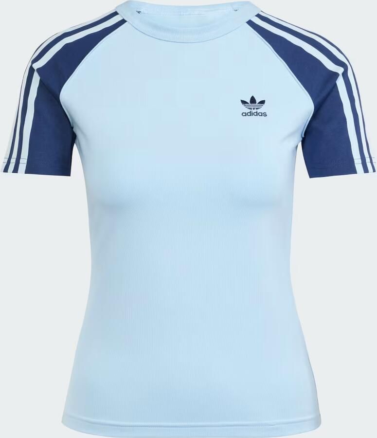 Adidas Originals 3-Stripes Raglan T-Shirt Blauw- Dames Blauw - Foto 2