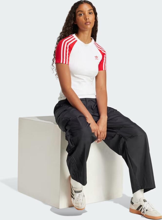 Adidas Originals 3-Stripes Raglan T-Shirt Wit- Dames Wit - Foto 4