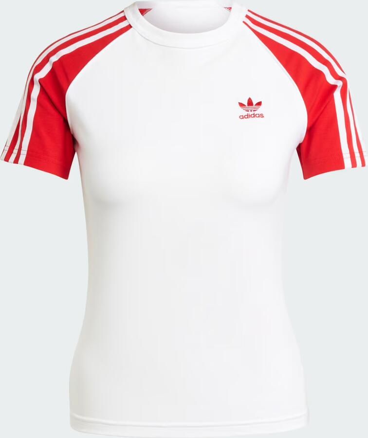 Adidas Originals 3-Stripes Raglan T-Shirt Wit- Dames Wit - Foto 3