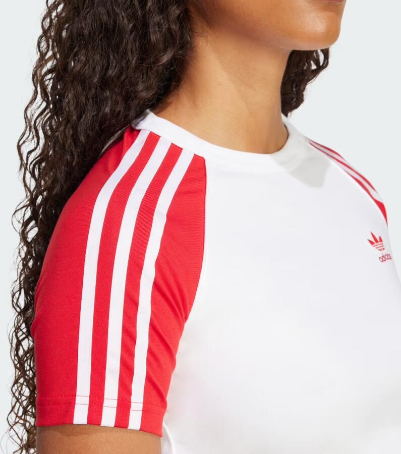 Adidas Originals 3-Stripes Raglan T-Shirt Wit- Dames Wit