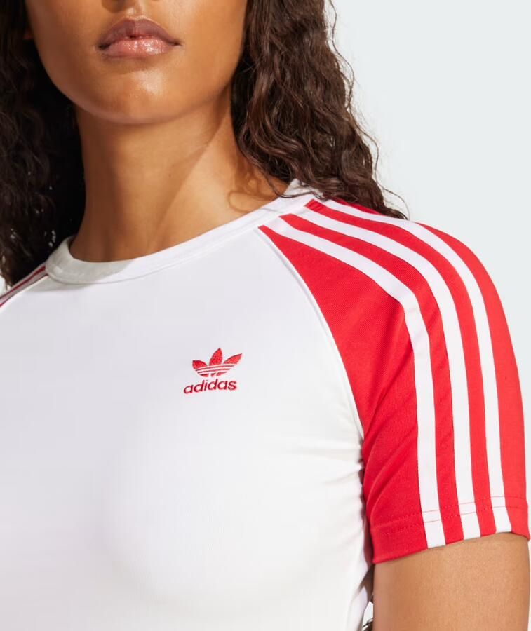 Adidas Originals 3-Stripes Raglan T-Shirt Wit- Dames Wit - Foto 2