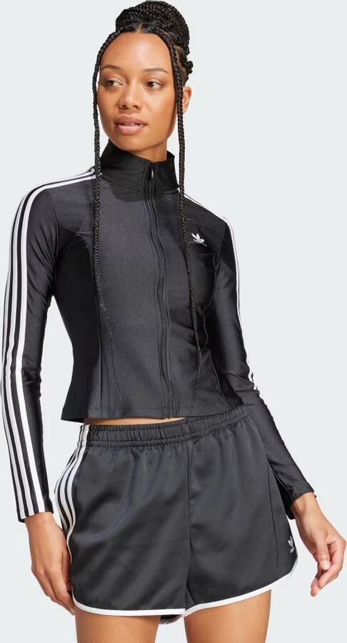 Adidas Originals 3-strepen slim trainingsjacke women Longsleeves zwart Maat XS Kleding - Foto 6