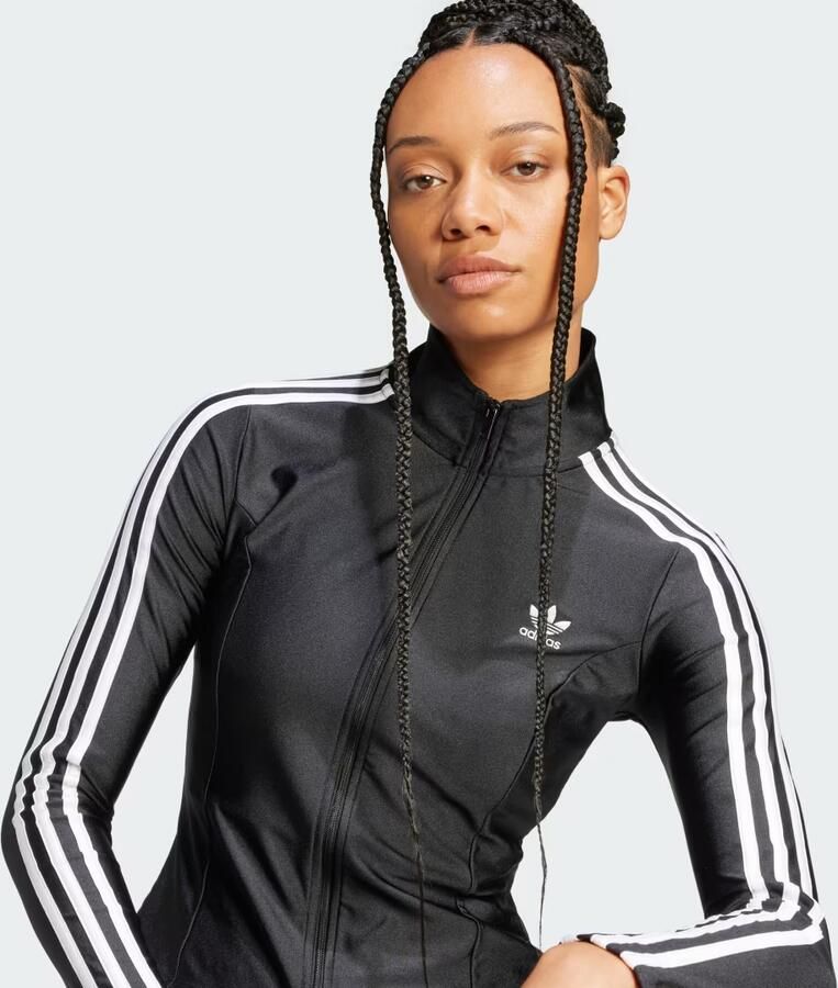 Adidas Originals 3-strepen slim trainingsjacke women Longsleeves zwart Maat XS Kleding