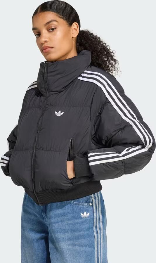 Adidas Originals 3-Stripes Cropped Padded Jacket Zwart- Dames Zwart - Foto 7