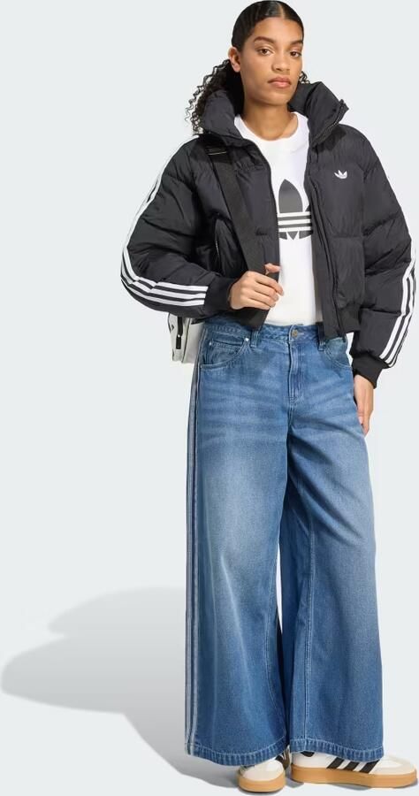 Adidas Originals 3-Stripes Cropped Padded Jacket Zwart- Dames Zwart - Foto 5