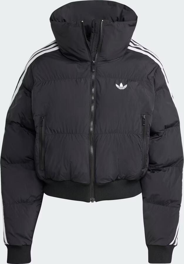 Adidas Originals 3-Stripes Cropped Padded Jacket Zwart- Dames Zwart - Foto 4