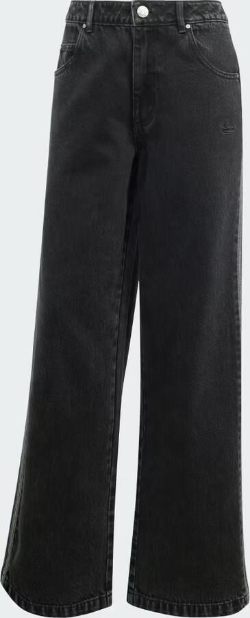 Adidas Adicolor Denim 3-Stripes Trainingsbroek Zwart- Dames Zwart - Foto 5