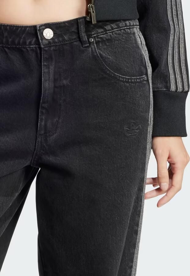 Adidas Adicolor Denim 3-Stripes Trainingsbroek Zwart- Dames Zwart - Foto 3