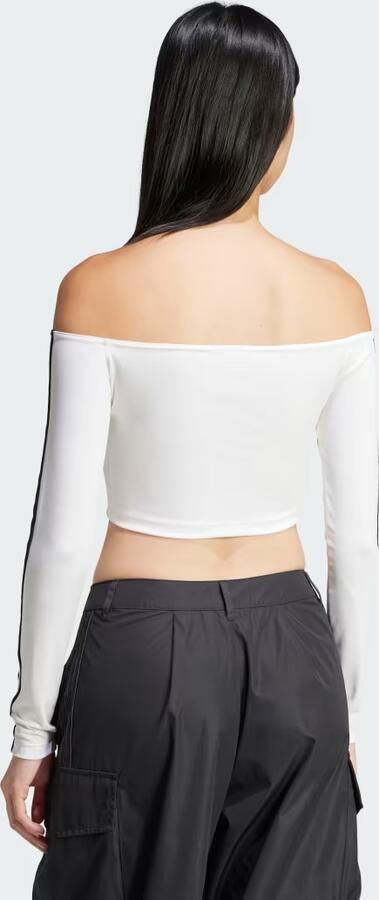 Adidas Originals 3-Stripes Bardot Long Sleeve Top Wit- Dames Wit - Foto 5