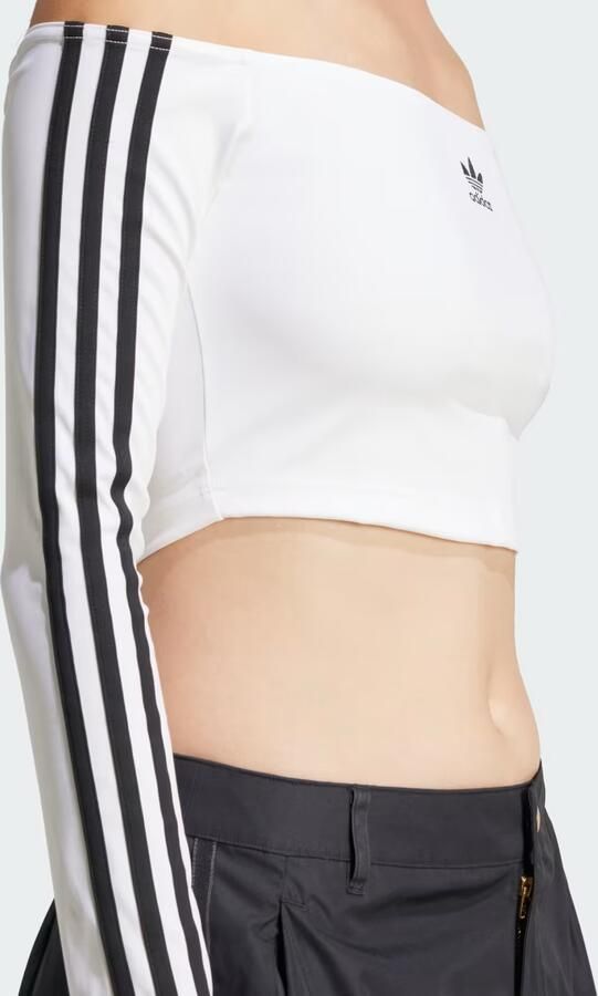 Adidas Originals 3-Stripes Bardot Long Sleeve Top Wit- Dames Wit - Foto 3