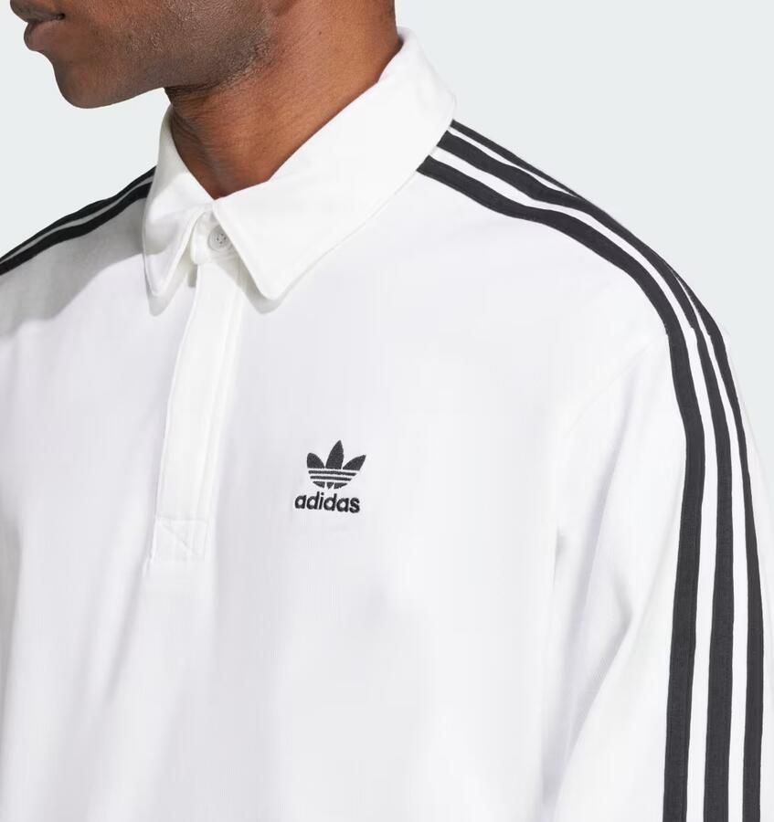 Adidas Originals Rugby Long Sleeve Polo Shirt Wit- Heren Wit - Foto 2
