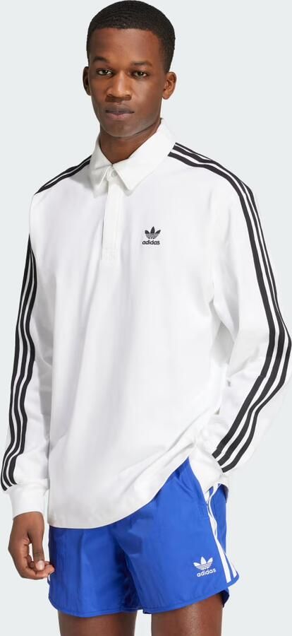 Adidas Originals Rugby Long Sleeve Polo Shirt Wit- Heren Wit - Foto 7