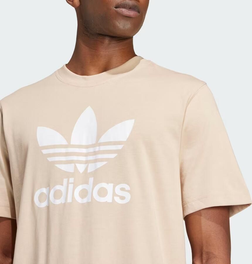 Adidas Originals Beige Korte Mouw Sportieve T-shirt Beige Heren