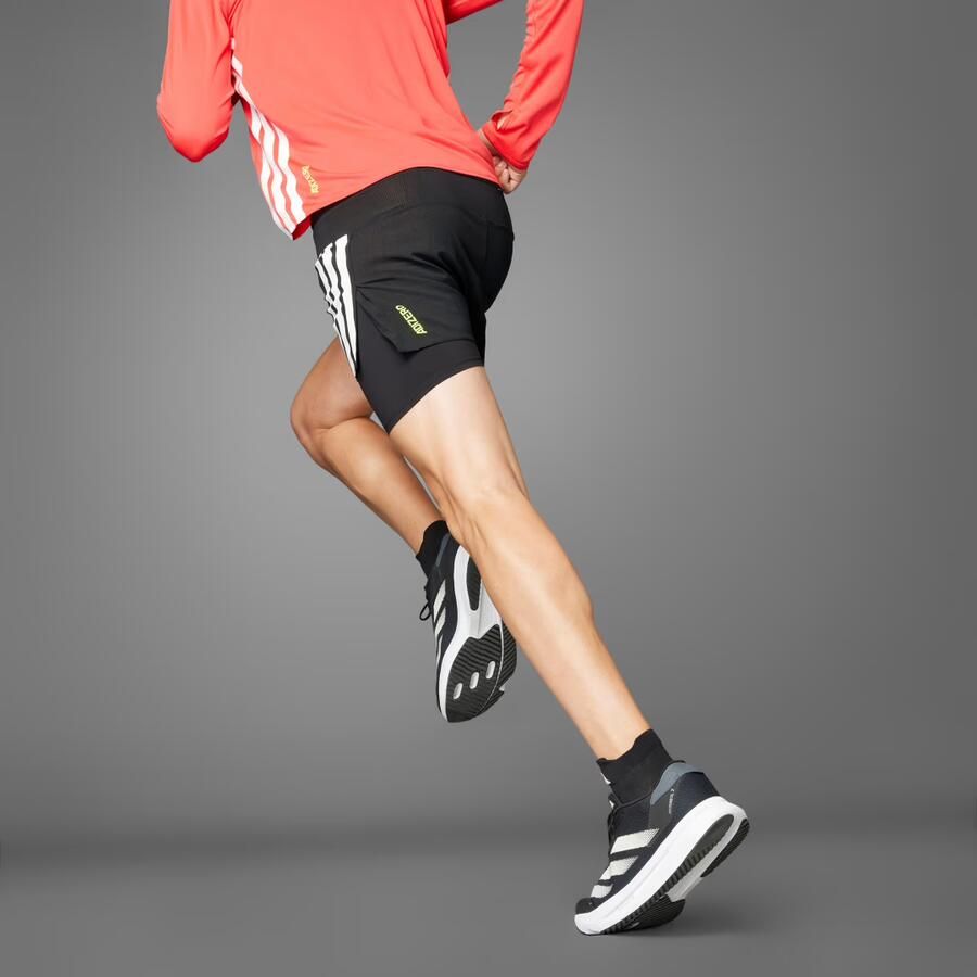 Adidas Adizero Running 2-in-1 Gel Pocket Short Zwart- Heren Zwart - Foto 2