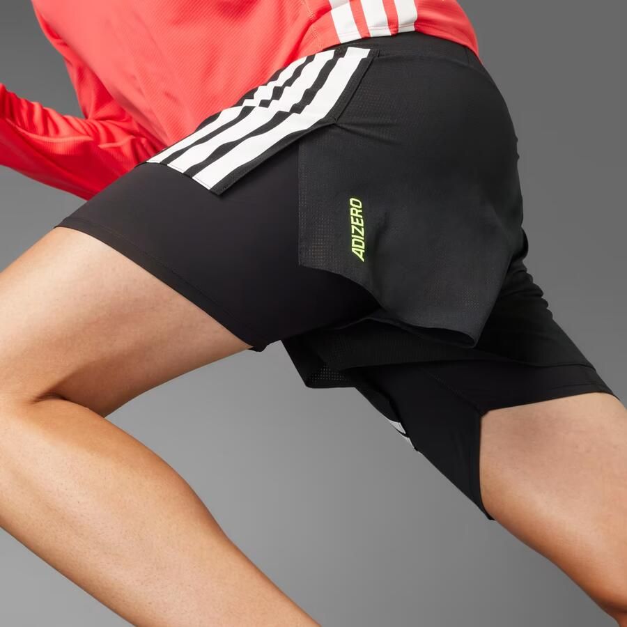 Adidas Adizero Running 2-in-1 Gel Pocket Short Zwart- Heren Zwart - Foto 4
