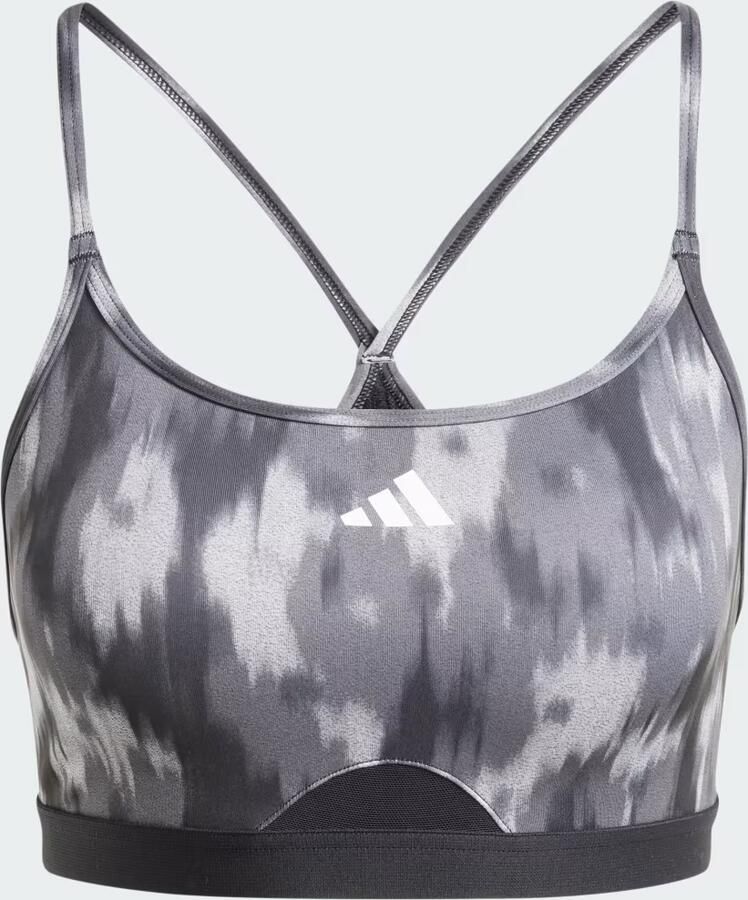 Adidas Aeroreact Training Essentials Light-Support Allover Print Flower Beha