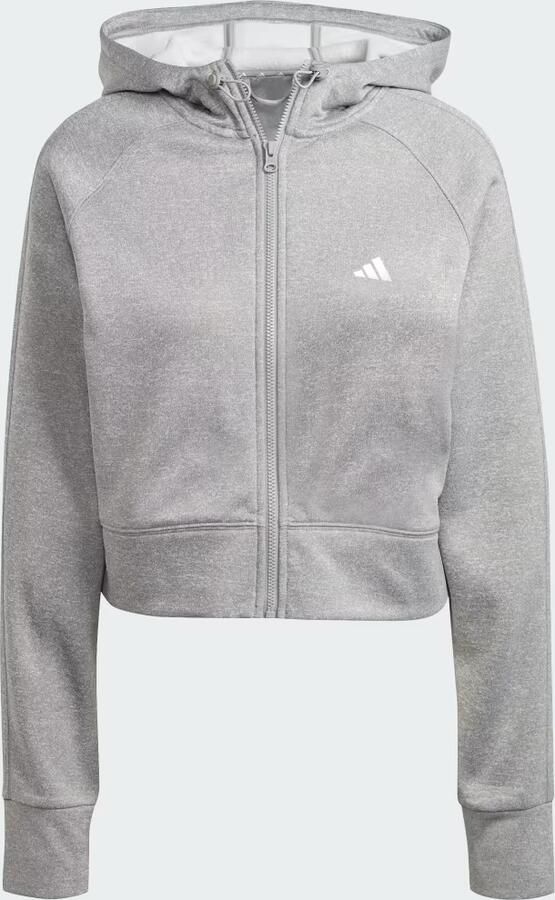 Adidas AEROREADY Game and Go Fleece Ritsjack met Capuchon