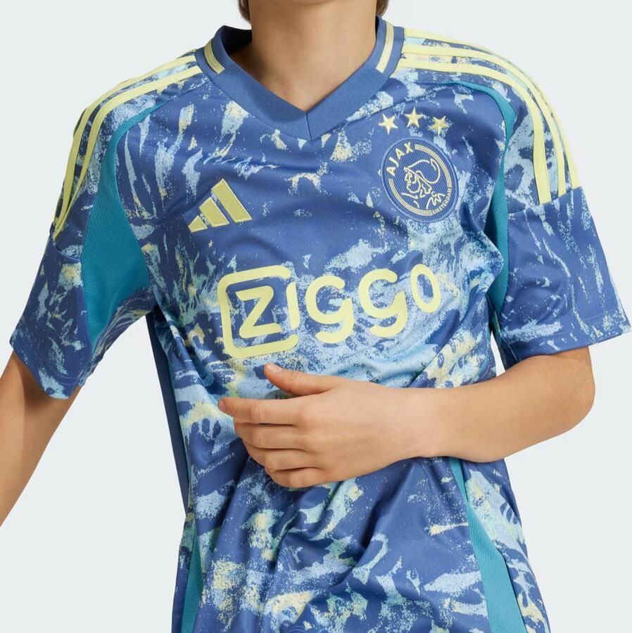 Adidas Perfor ce Junior Ajax Amsterdam voetbalshirt uit Sport t-shirt Blauw Polyester V-hals 128 - Foto 2