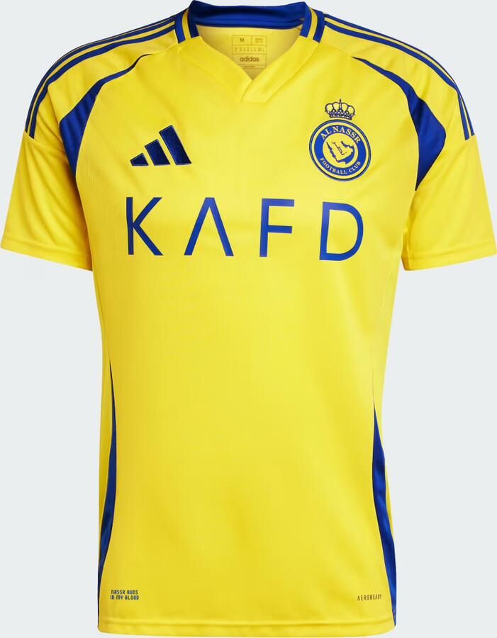 Adidas Al Nassr FC 2024 25 Ronaldo #7 Home Shirt Impact Yellow Royal Blue- Heren Impact Yellow Royal Blue