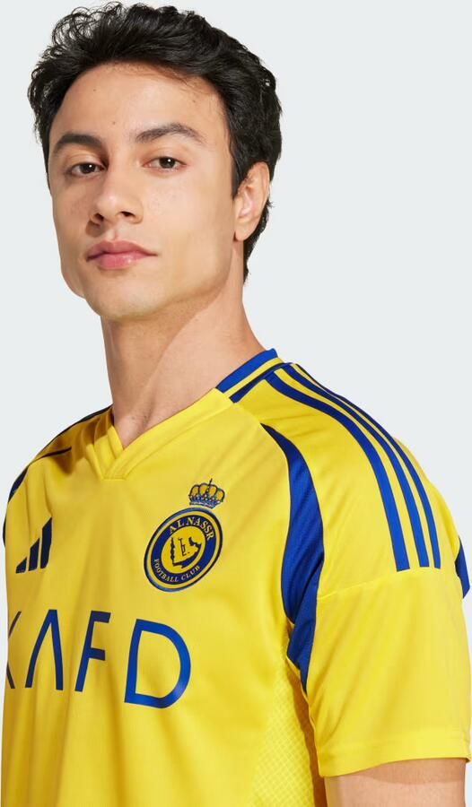 Adidas Al Nassr FC 2024 25 Ronaldo #7 Home Shirt Impact Yellow Royal Blue- Heren Impact Yellow Royal Blue - Foto 3