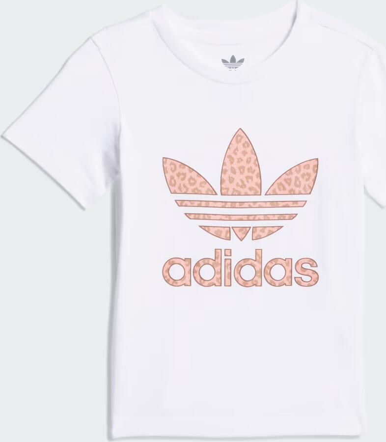Adidas Originals T-shirt wit dierenprint Katoen Ronde hals 104