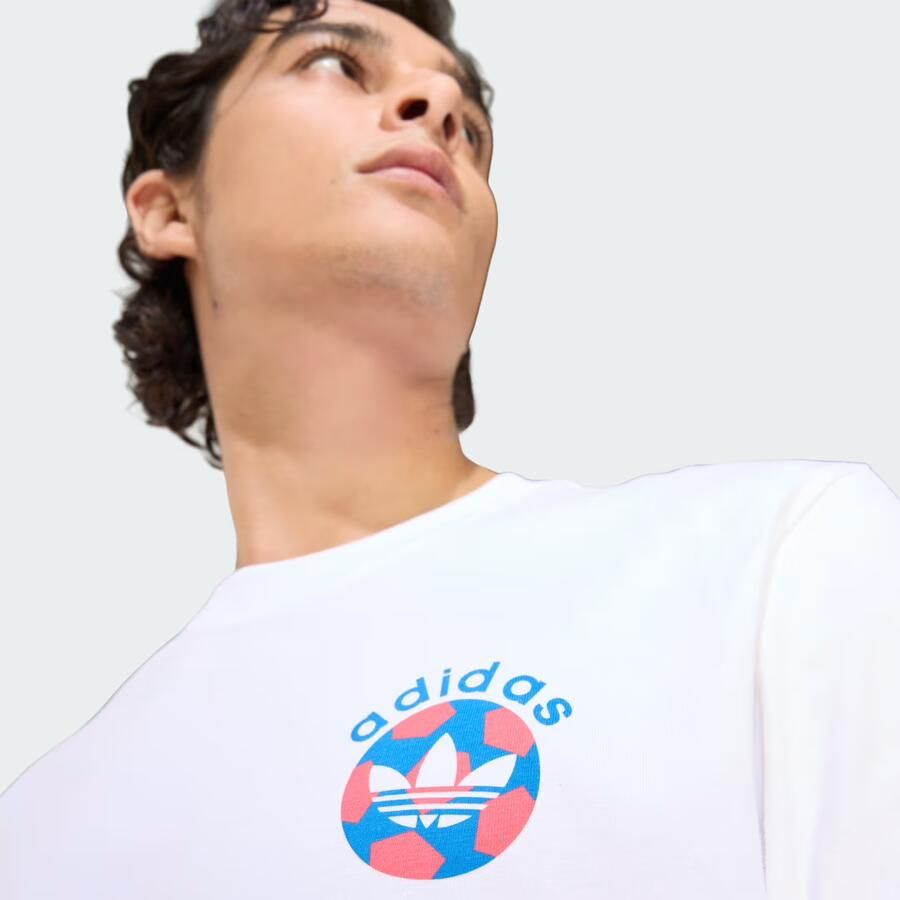 Adidas Originals Retro Football Graphic T-Shirt Wit- Heren Wit - Foto 3