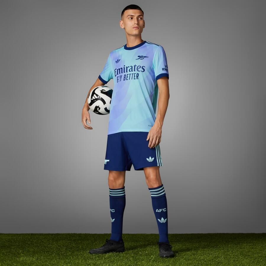 Adidas Arsenal 24 25 Authentiek Derde Shirt Clear Aqua Light Flash Purple- Heren Clear Aqua Light Flash Purple - Foto 4