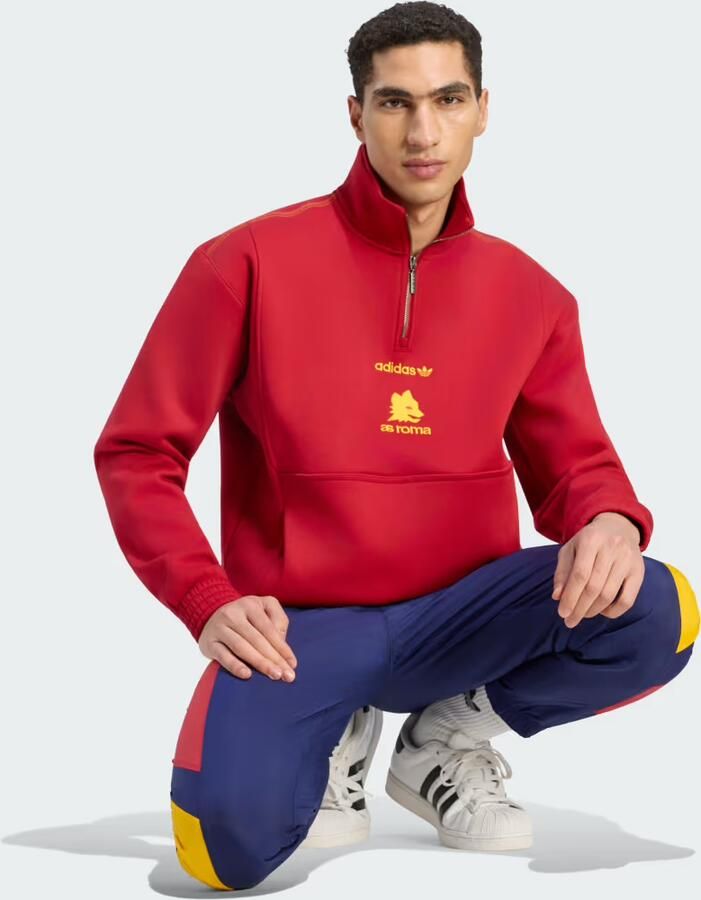 Adidas AS Roma EQT Sweater met Halflange Rits - Foto 4