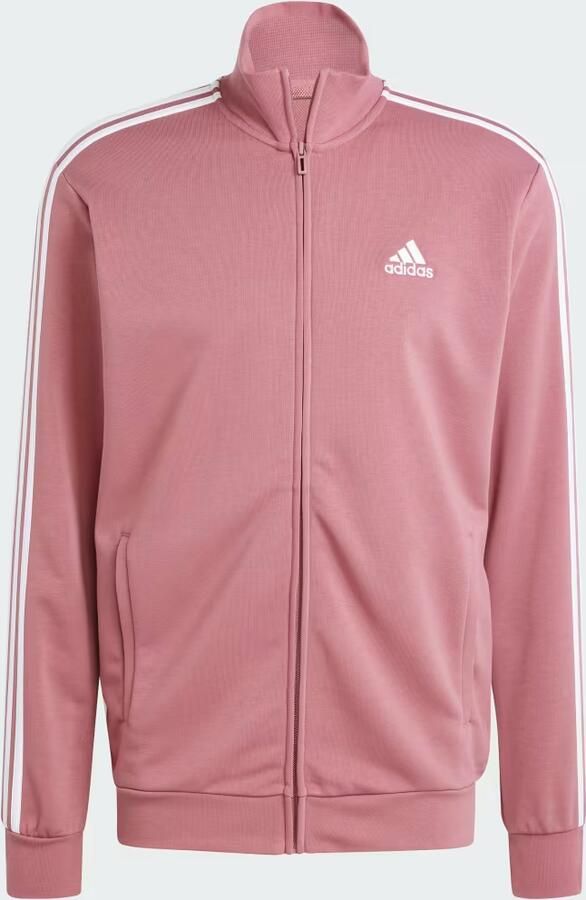 Adidas Basic 3-Stripes French Terry Tracksuit Pink Heren - Foto 2