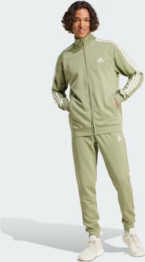 Adidas Tracksuit Basic 3-Stripes Compleet Tracksuit Green Heren