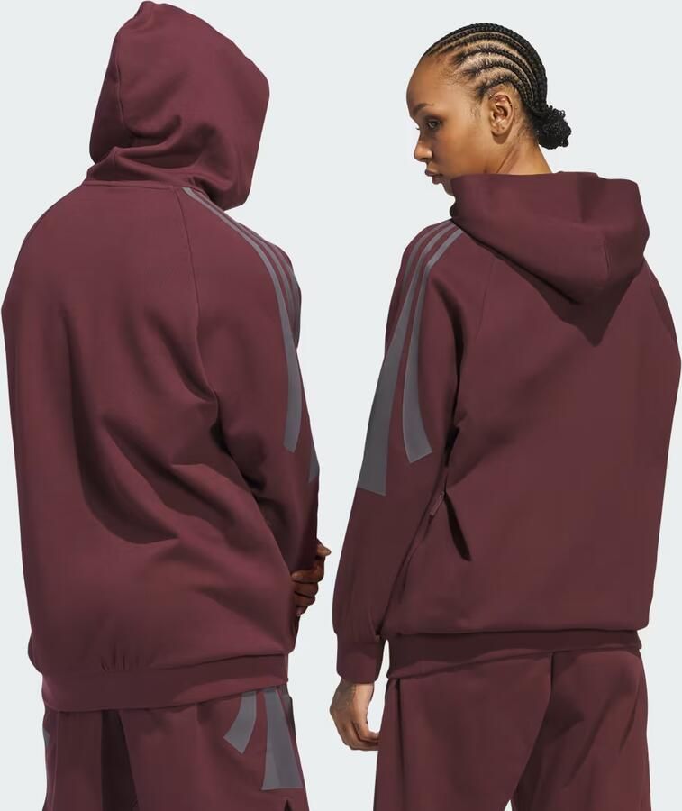 Adidas Basketball Spacer Hoodie (Uniseks) Bordeaux - Foto 2