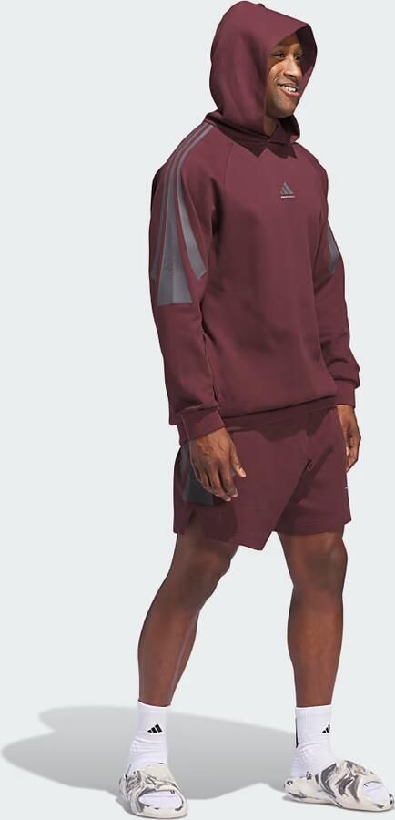 Adidas Basketball Spacer Hoodie (Uniseks) Bordeaux - Foto 4