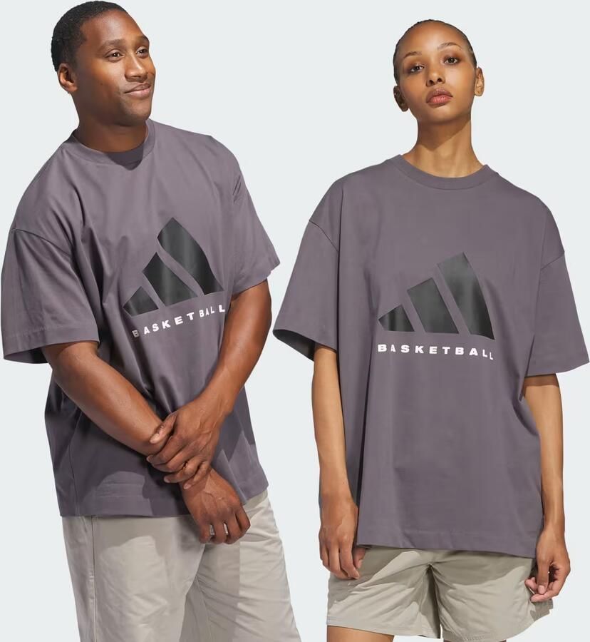 Adidas Basketball T-shirt (Uniseks) Grijs- Grijs - Foto 6