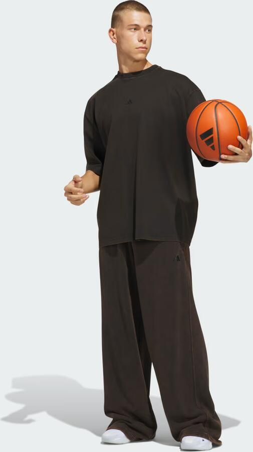Adidas BASKETBALL WASHED FLEECE BROEK MET WIJDE PIJPEN - Foto 5