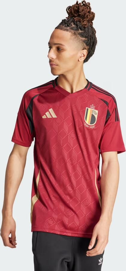 Adidas België 2024 25 Thuisshirt Team Coll Burgundy 2- Heren Team Coll Burgundy 2 - Foto 5
