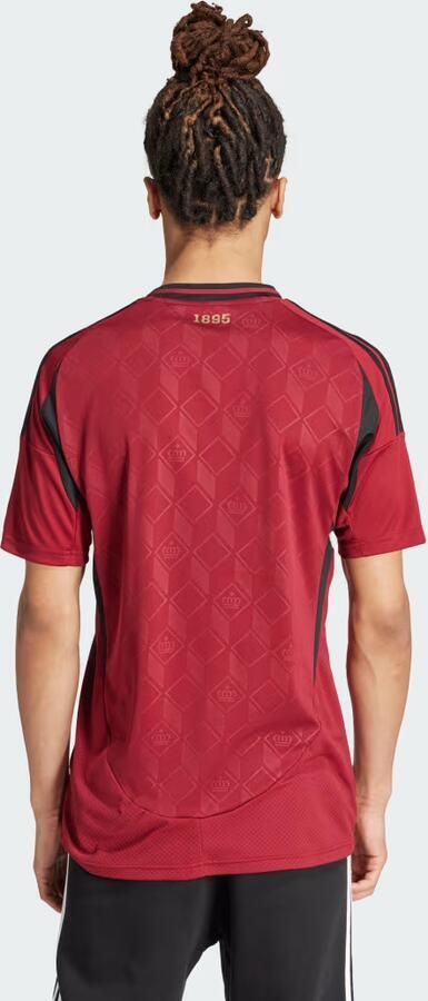 Adidas België 2024 25 Thuisshirt Team Coll Burgundy 2- Heren Team Coll Burgundy 2 - Foto 3