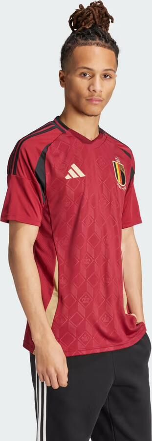 Adidas België 2024 25 Thuisshirt Team Coll Burgundy 2- Heren Team Coll Burgundy 2 - Foto 4