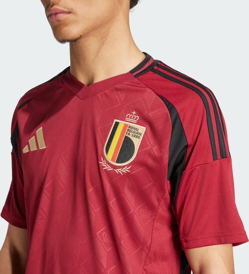 Adidas België 2024 25 Thuisshirt Team Coll Burgundy 2- Heren Team Coll Burgundy 2