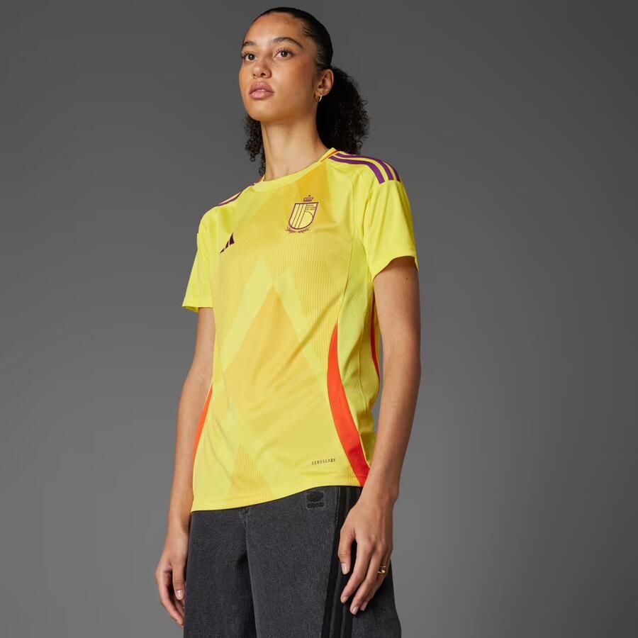 Adidas T-shirt Korte Mouw T-shirt Belgium 24 25 Away Femme Jaune