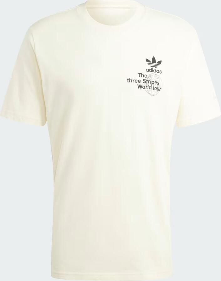 Adidas Korte Mouw T-shirt Beige Heren