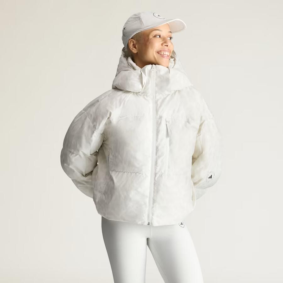 Adidas by Stella McCartney Kort Gewatteerd Winterjack Met Print