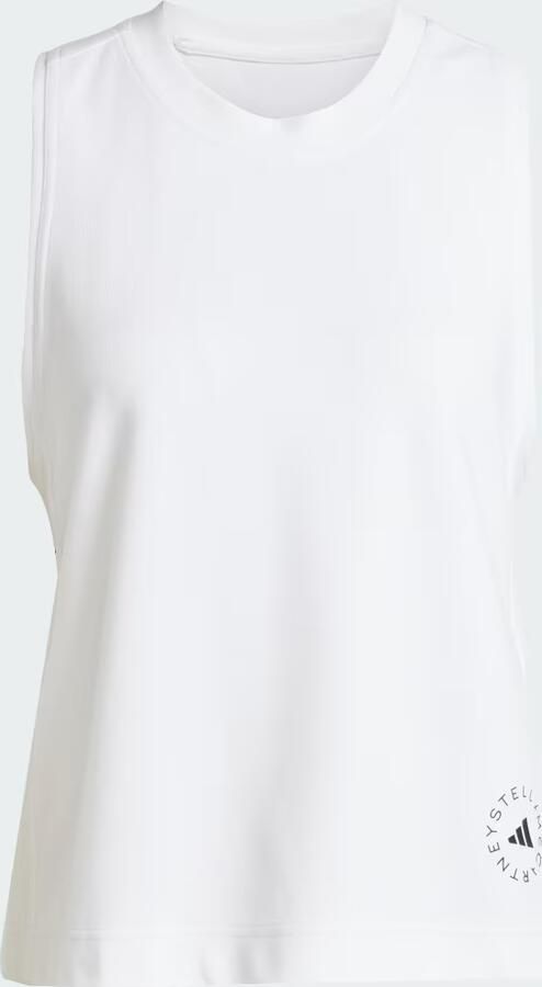 Adidas by stella mccartney Logo Tanktop met Interlock Hydrofiele Afwerking White Dames - Foto 2
