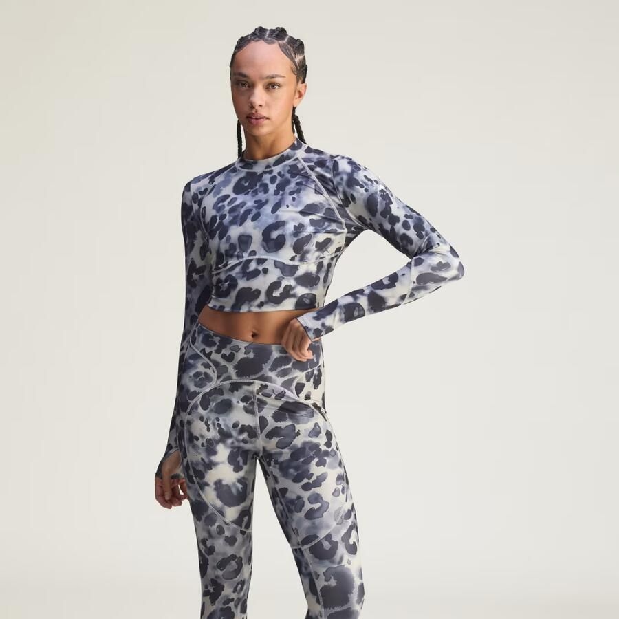 Adidas by Stella McCartney Trainingscroptop met Lange Mouwen en Print