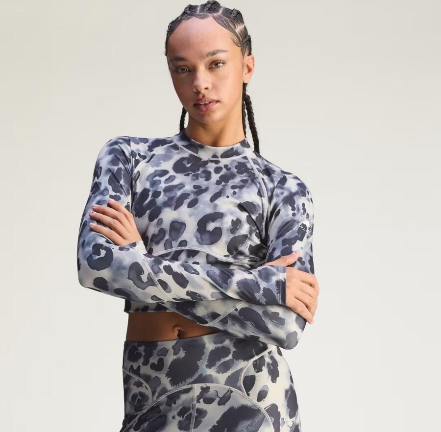 Adidas by Stella McCartney Trainingscroptop met Lange Mouwen en Print - Foto 4