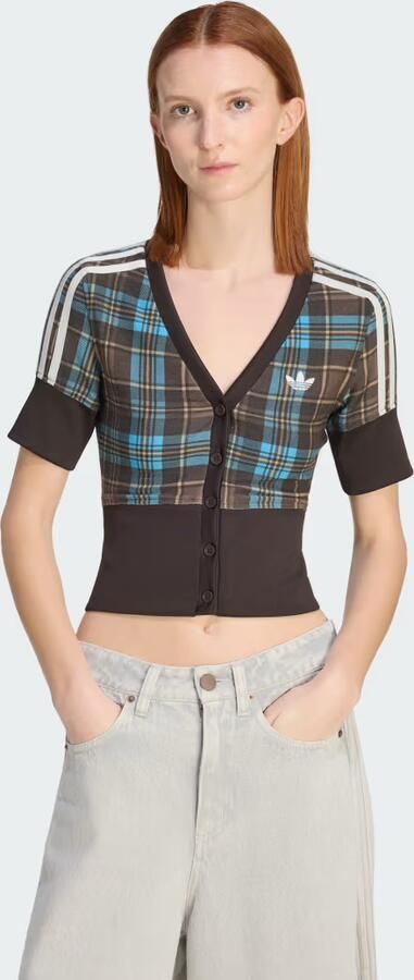 Adidas CHECKED SHIRT MET V-HALS EN KNOOPJES
