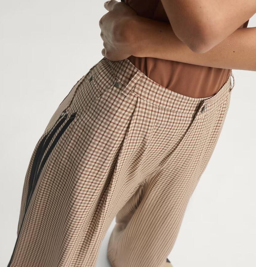 Adidas Originals 3-Stripes Checks Loose Track Pants Beige- Dames Beige - Foto 4