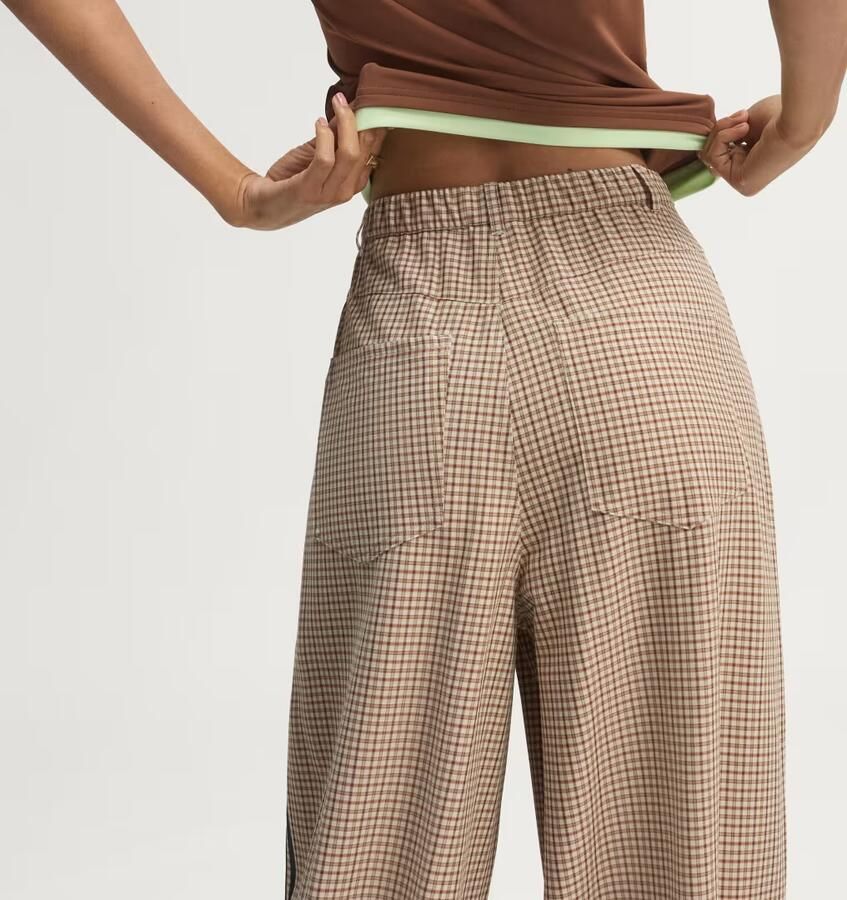 Adidas Originals 3-Stripes Checks Loose Track Pants Beige- Dames Beige - Foto 6